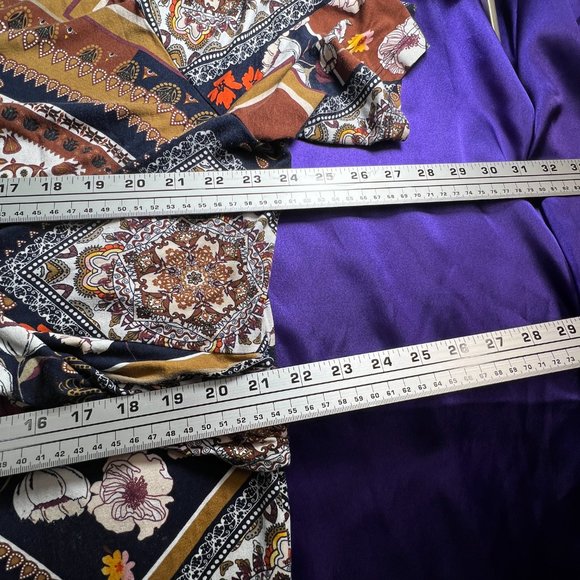 ๐Bodyflirt Retro Design Midi Soft Flowing Fabric Short Sleeves Viscose Dress - Picture 12 of 15